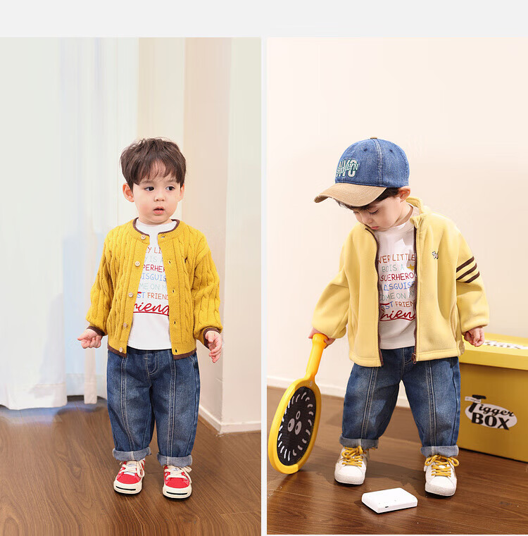 LUSON Little O Dad Boys' Baby Long Sleeve T-Shirt Spring Autumn 2025 New White Letter Cute Infant Top 18